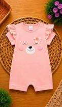 Macaquinho Em Cotton Romper Kukiê Menina Bebês Macaquinho Em Cotton Romper Kukiê Menina Bebês