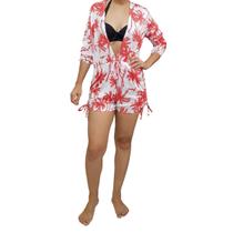 Macaquinho estampado com proteção UV Saída de praia