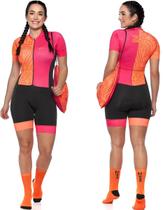 Macaquinho Fem. M/curta Z-nine 385 Laranja/roxo