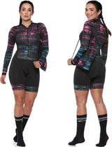 Macaquinho Fem. M/longa Z-nine 383 Azul/rosa