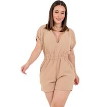 Macaquinho feminino decotado curto com fechamento em zíper