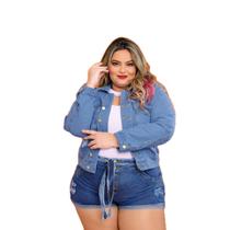 Macaquinho feminino jeans lycra