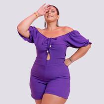 Macaquinho Feminino Plus Size Ciganinha Dethalhe Busto 0289 Macaquinho Feminino Plus Size Ciganinha Dethalhe Busto 0289