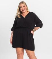 Macaquinho Feminino Plus Size Secret Glam Preto Macaquinho Feminino Plus Size Secret Glam Preto