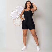 Macaquinho Feminino Saruel de Alça com Bolsos Estampado Macaquinho Feminino Saruel de Alça com Bolsos Estampado