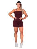 Macaquinho Fitness Academia Alcinha com Bojo Removivel Marrom Macaquinho Fitness Academia Alcinha com Bojo Removivel Marrom