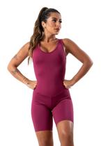 Macaquinho Fitness Carol Suplex Liso Academia Sem Bojo