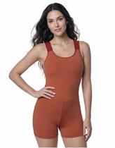Macaquinho Fitness Feminino Demillus Tangent Academia Curto Zero Transparência Regatinha Estica