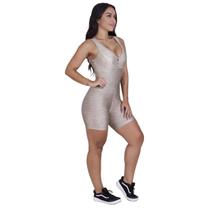 Macaquinho Fitness Feminino Estampado Trilobal Cirre Poliamida Macaquinho Fitness Feminino Estampado Trilobal Cirre Poliamida