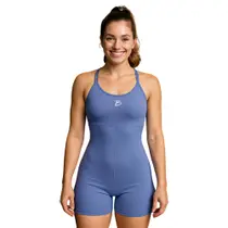 Macaquinho Fitness Feminino Poliéster e Elastano Cruzado nas Costas Macaquinho Fitness Feminino Poliéster e Elastano Cruzado nas Costas