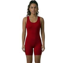 Macaquinho Fitness Liso Vekyo Sem Bojo Suplex Roupa para Academia Treino Moda Feminina Musculação Tamanho:PCor:Vermelho