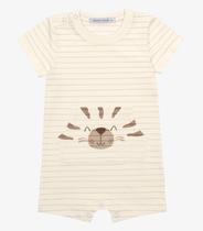 Macaquinho Infantil Cotton Listrado Trick Nick Bege