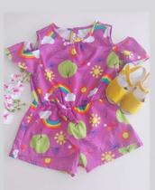Macaquinho infantil feminino estampado