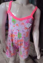 Macaquinho infantil feminino estampado rosa