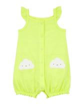 Macaquinho Infantil Macacãozinho Mangas Curtas Babados Nuvem Verde Carter's