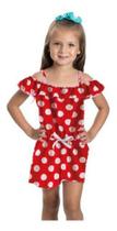 Macaquinho Infantil Menina Ciganinha Bolinha Vermelho Festa