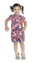 Macaquinho Infantil Menina Meia Malha de Algodão Macaquinho Infantil Menina Meia Malha de Algodão