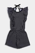 Macaquinho Infantil Menina Preto Listrado - Destak