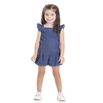 Macaquinho Infantil Menina Princesa Jeans TMX