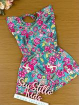 Macaquinho Infantil Momi Verão Azul Pequena Sereia