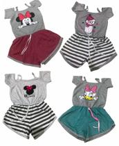 Macaquinho infantil verão meninas kit com 2