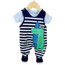 Macaquinho jacaré surfista listrado + camisa