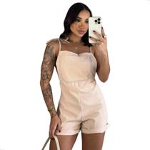 Macaquinho Jardineira em Linho Moda Lunii Gringa Macaquinho Jardineira em Linho Moda Lunii Gringa