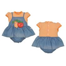 Macaquinho Jeans Zara Bebê Menina Malha Marbella Lyra