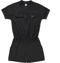 Macaquinho Juvenil Canelado Com Bolsos Macaquinho Juvenil Canelado Com Bolsos