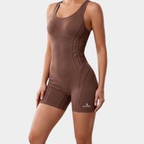 Macaquinho Legging Lupo LSport Max Feminina - Marrom - G Macaquinho Legging Lupo LSport Max Feminina - Marrom - G