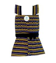 Macaquinho Listras Azul com Amarelo Tam.1 Macaquinho Listras Azul com Amarelo Tam.1