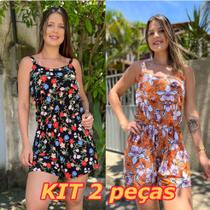 Macaquinho Macacão 2 Modelos Alcinha Com Babado ou Com Amarração nas Costas Em Liganete, Malha Fresquinha - Femin