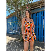 Macaquinho Macacão 2 Modelos Alcinha Com Babado ou Com Amarração nas Costas Em Liganete, Malha Fresquinha - Femin