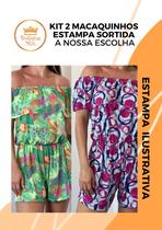 Macaquinho Macacão Moda Casual Malha Fria Liganete Estampados Kits:2 Peças Estampas Sortidas Macaquinho Macacão Moda Casual Malha Fria Liganete Estampados Kits:2 Peças Estampas Sortidas