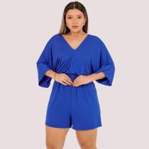 Macaquinho Macacão Soltinho Moda Verão Curto Com Manga Short Macaquinho Macacão Soltinho Moda Verão Curto Com Manga Short