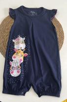 Macaquinho manga curta Tileesul feminino azul TAM G