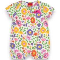 Macaquinho Menina Kyly Meia Malha Algodão Estampado Macaquinho Menina Kyly Meia Malha Algodão Estampado