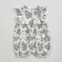 Macaquinho Milon Infantil Bebes Meninas Florido Laços Perolas Verão Moda Kids 2001197 Macaquinho Milon Infantil Bebes Meninas Florido Laços Perolas Verão Moda Kids 2001197