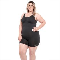 Macaquinho Natação Plus Size Preto Com Sustentação