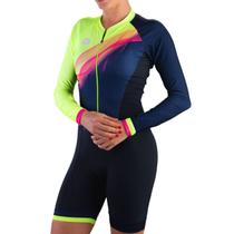 Macaquinho para Ciclismo Feminino Manga Longa NEON