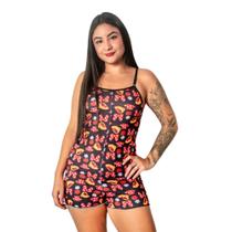 Macaquinho Pijama Estampado Temático Divertido Ondinha Regulável Roupa Dormir