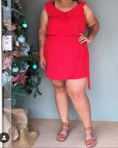 Macaquinho Plus Size Decotado Vermelho Tam 50