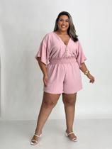 Macaquinho Plus Size Duna Manga Solta e Botões Frontal - REF.354 Macaquinho Plus Size Duna Manga Solta e Botões Frontal - REF.354