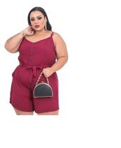 Macaquinho Plus Size Em Viscolinho Envio Em Até 24hs Macaquinho Plus Size Em Viscolinho Envio Em Até 24hs