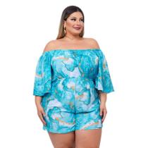 Macaquinho Plus Size Feminino Ciganinha Manga Flare 0501 - Bellucy Modas