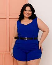 Macaquinho Plus Size Feminino com Cinto 0448