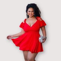 Macaquinho Plus Size Feminino Rodado Short Saia Cigana 0562
