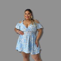 Macaquinho Plus Size Feminino Rodado Short Saia Cigana 0562