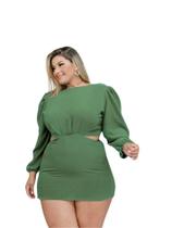 Macaquinho Plus Size Feminino Short Saia Aberto Lateral 0318