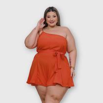 Macaquinho Plus Size Feminino Soltinho Uma Alça 0657